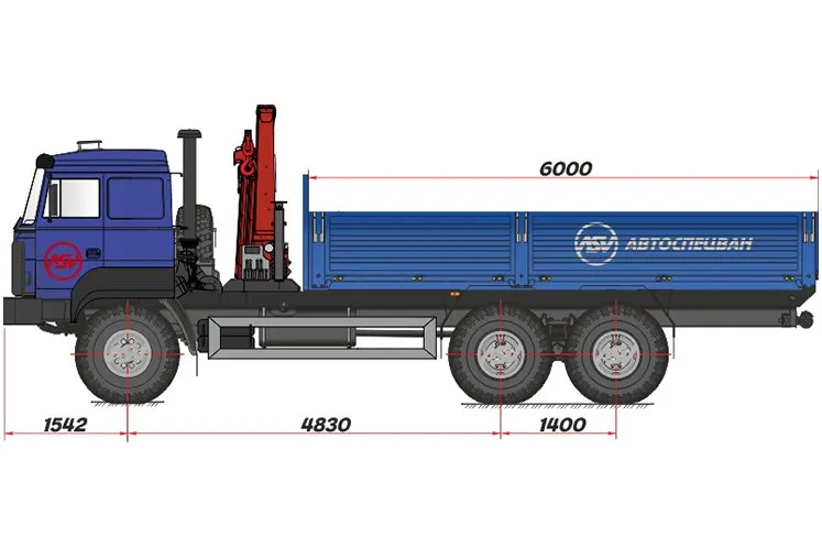 Бортовой автомобиль Урал 4320-80М (бескапотный) с КМУ Palfinger 23500 0