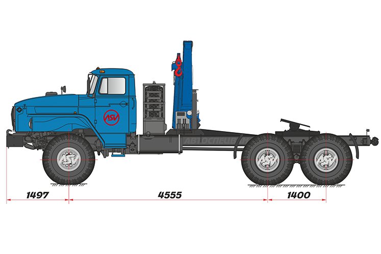 Седельный тягач Урал 4320 с КМУ ИМ-150 0