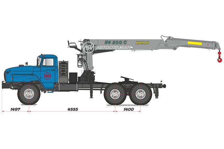 Седельный тягач Урал 4320 с КМУ ИФ-300 0