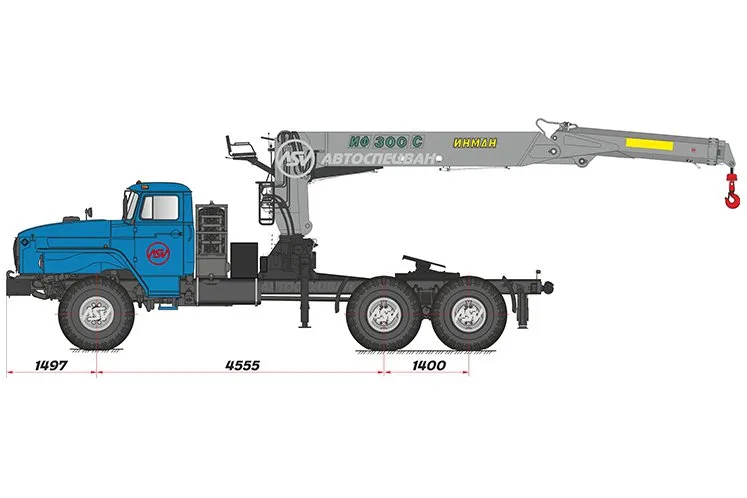 Седельный тягач Урал 4320 с КМУ ИФ-300 0
