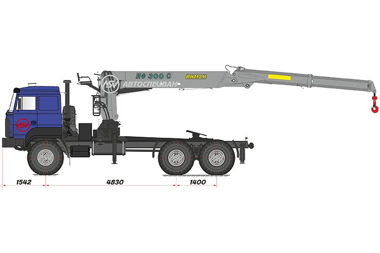 Седельный тягач Урал 4320-4972-80М (бескапотный) с КМУ ИФ-300 0