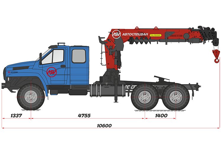 Седельный тягач Урал 4320-72Е5 NEXT (сдвоенная кабина) с КМУ ИТ-200 0