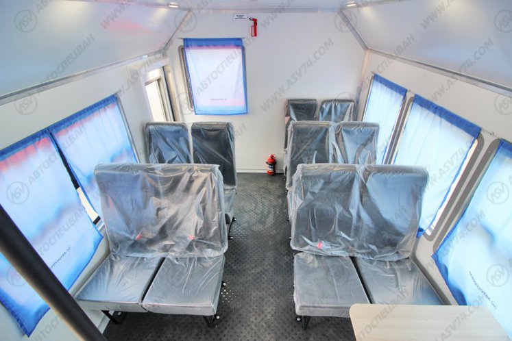 Вахтовый автобус с грузовой платформой и КМУ, Урал 4320-6952-72 NEXT, 12 мест 11