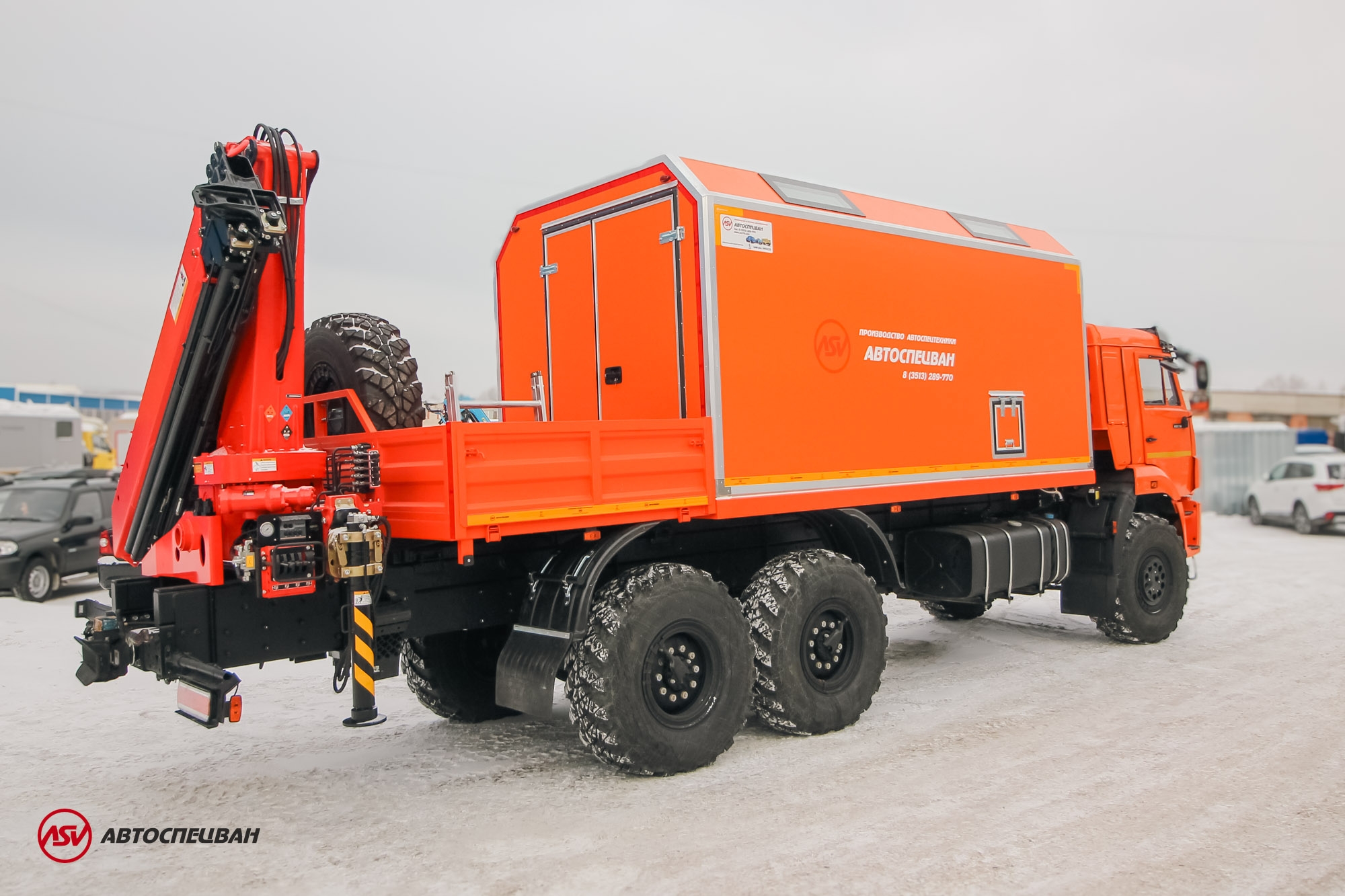 ПАРМ с токарным станком и КМУ Sunhunk 125 на шасси КамАЗ 43118-50 1