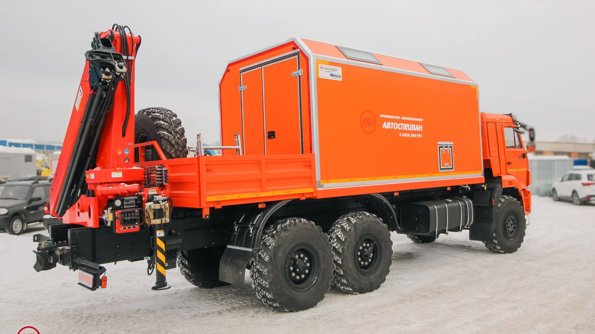ПАРМ с токарным станком и КМУ Sunhunk 125 на шасси КамАЗ 43118-50 1