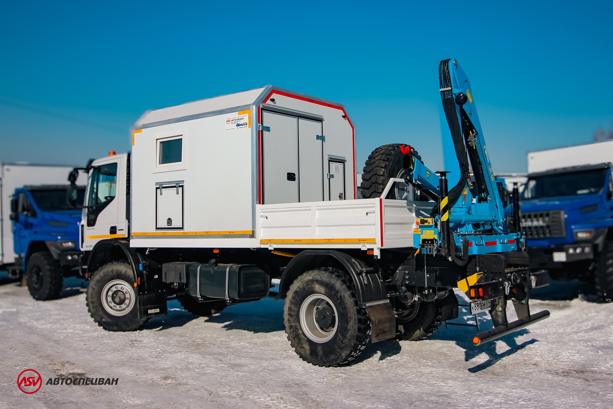 Передвижная мастерская ПАРМ на шасси Iveco АМТ EuroCargo MLC150 c бортовой платформой и КМУ ИМ-50 2