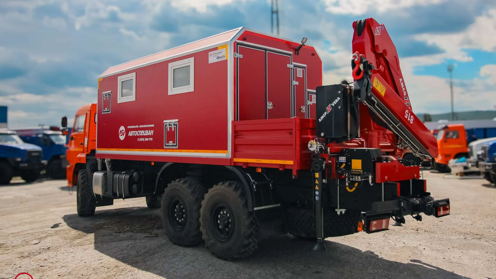Агрегат ремонта и обслуживания качалок АРОК Камаз 43118-50 с КМУ AmcoVeba 815/2S 3